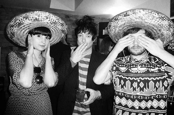 Three people in sombreros doing 3 Wise Monkeys