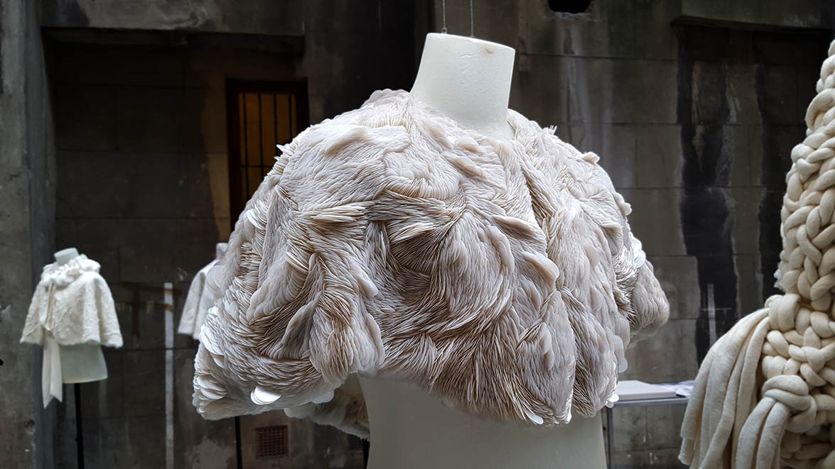 Burberry cape made from large discs