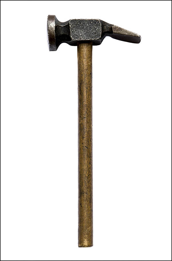 Metalworker hammer - rounded and chisel ends - Antique