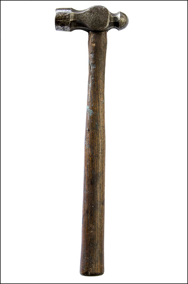 Ball-peen hammer - wooden handle - Antique