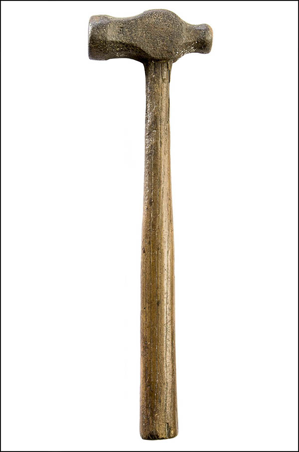Ball-peen hammer - wooden handle - Antique