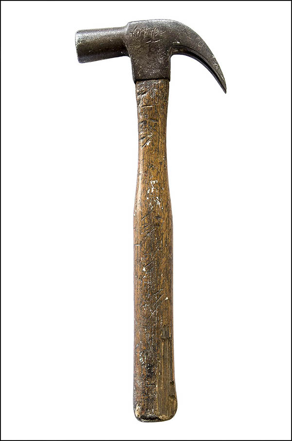 Curved claw hammer - wooden handle - Antique