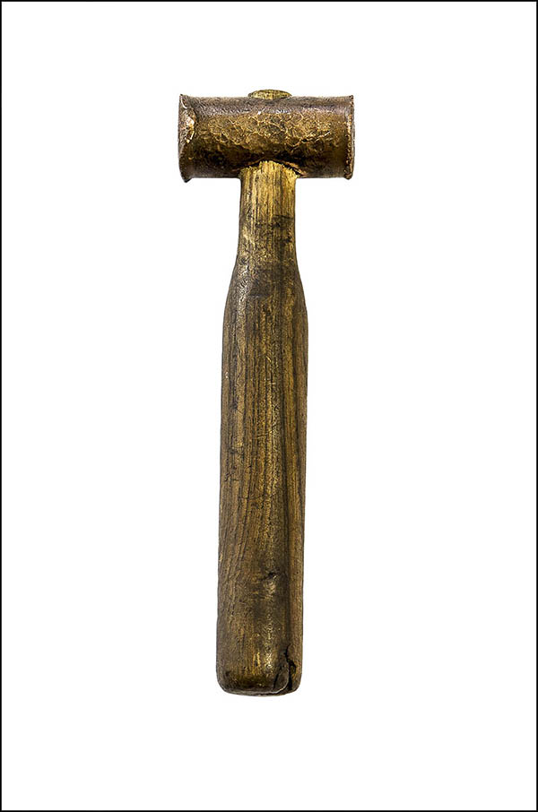 Mallet - small copper head wooden handle - Antique 