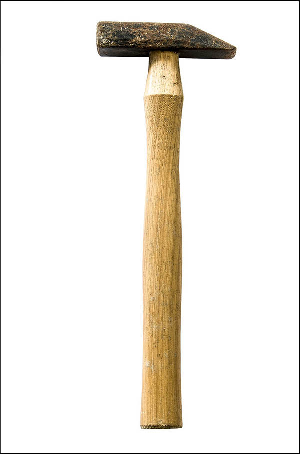 Metalworkers hammer - blunt and chisel ends