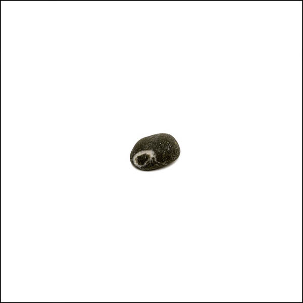 Pebble - oval, cool dark grey, white circle