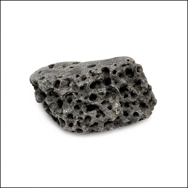 Pebble - uneven shape, cool grey, pitted eroded