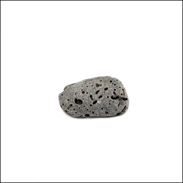 Pebble - uneven shape, cool grey, pitted eroded