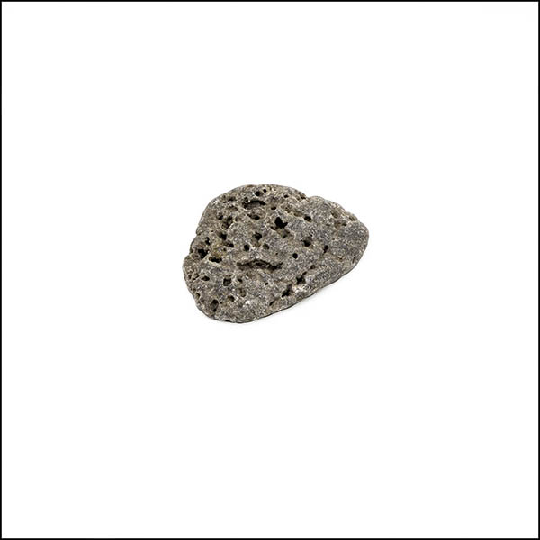 Pebble - rounded triangle, cool grey, pitted eroded