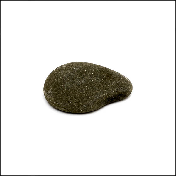 Pebble - tapered oval, cool grey, subtle specks
