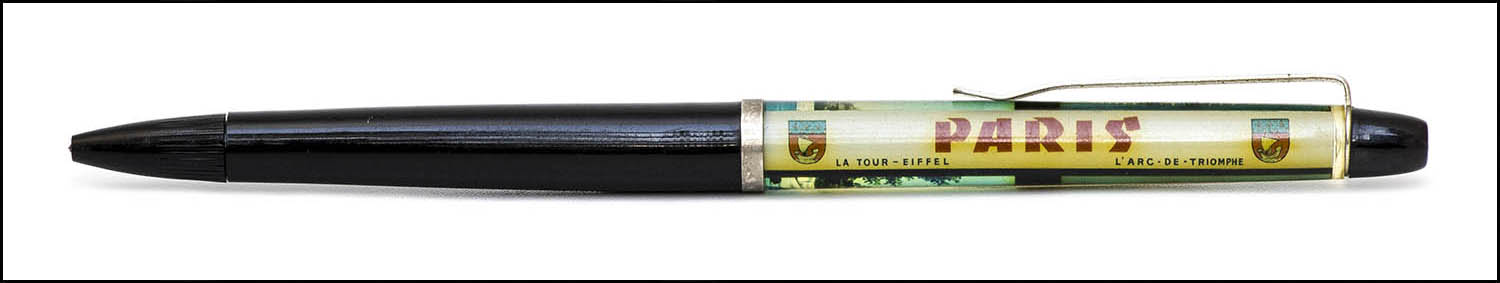 Floaty Souvenir Pen - L'arc de triomphe, Paris - floating white block - black