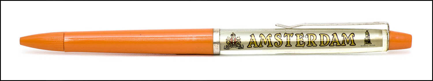 Floaty Souvenir Pen - Amsterdam Canal - floating boat - orange