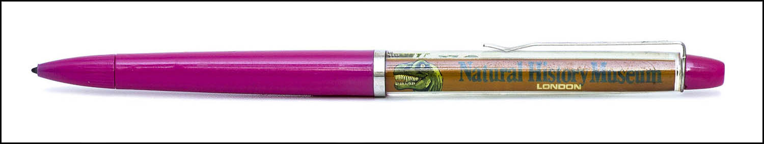 Floaty Souvenir Pen - Natural History Museum, London - floating dinosaur - pink