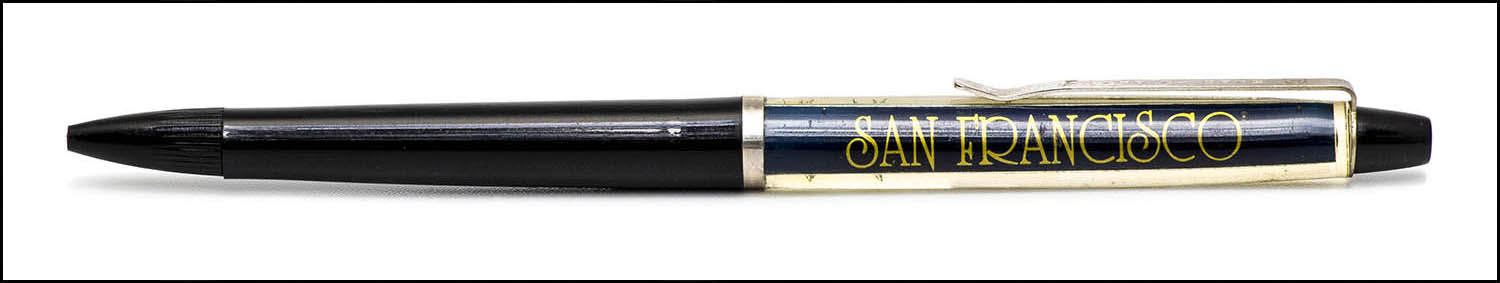 Floaty Souvenir Pen - Golden Gate Bridge, San Francisco - floating windsurfers - black