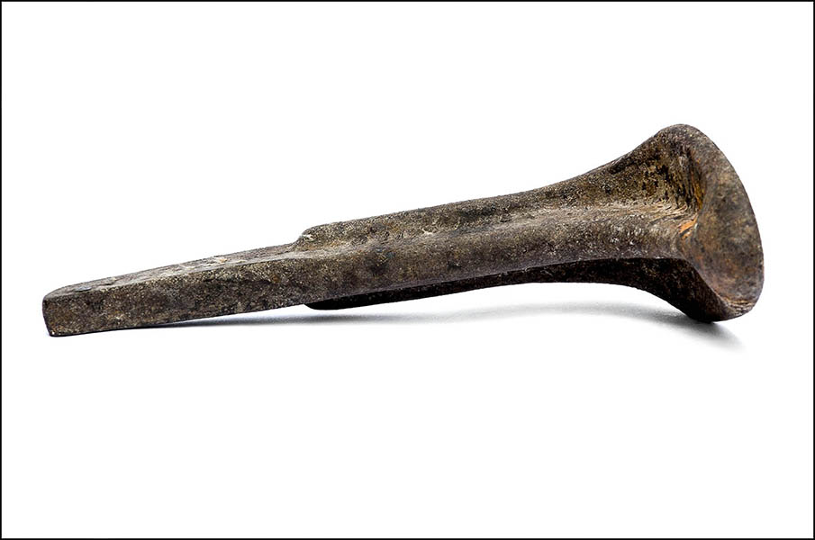 Shoe Last - Cobblers cast iron shoe front form with stake - rusted antique