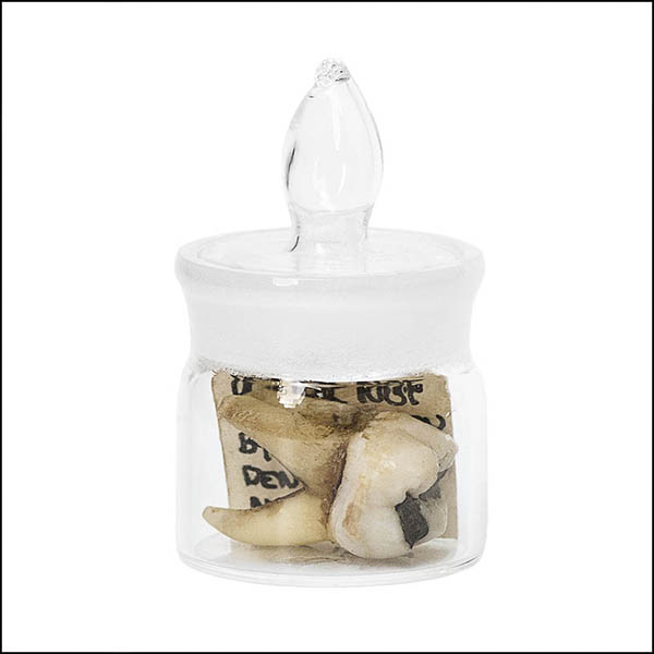 Tooth in glass pot - part of tooth collection